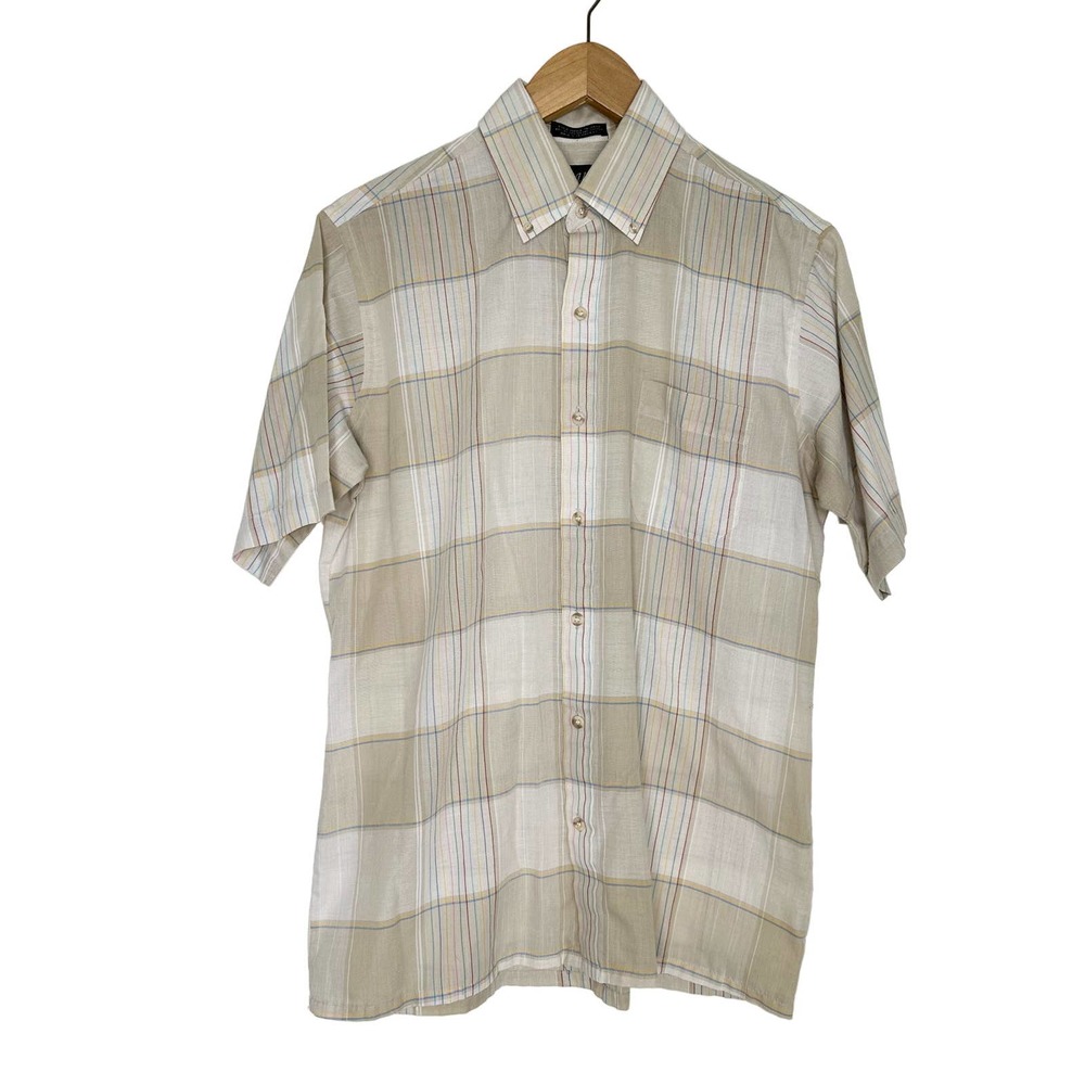 Reed St James Preppy VTG Short Sleeve Collared Button Up Blouse M Short